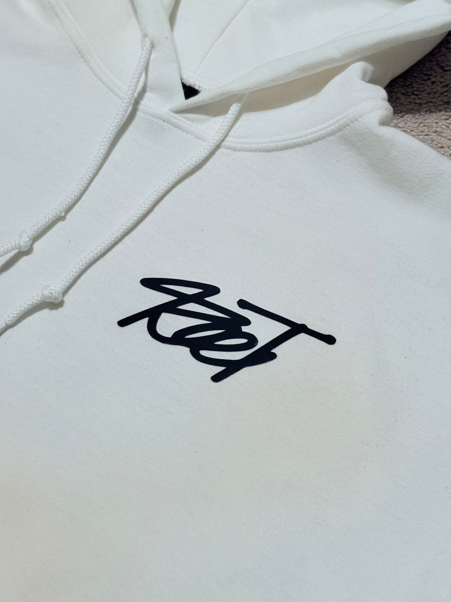 Cursive Style Hoodie - White