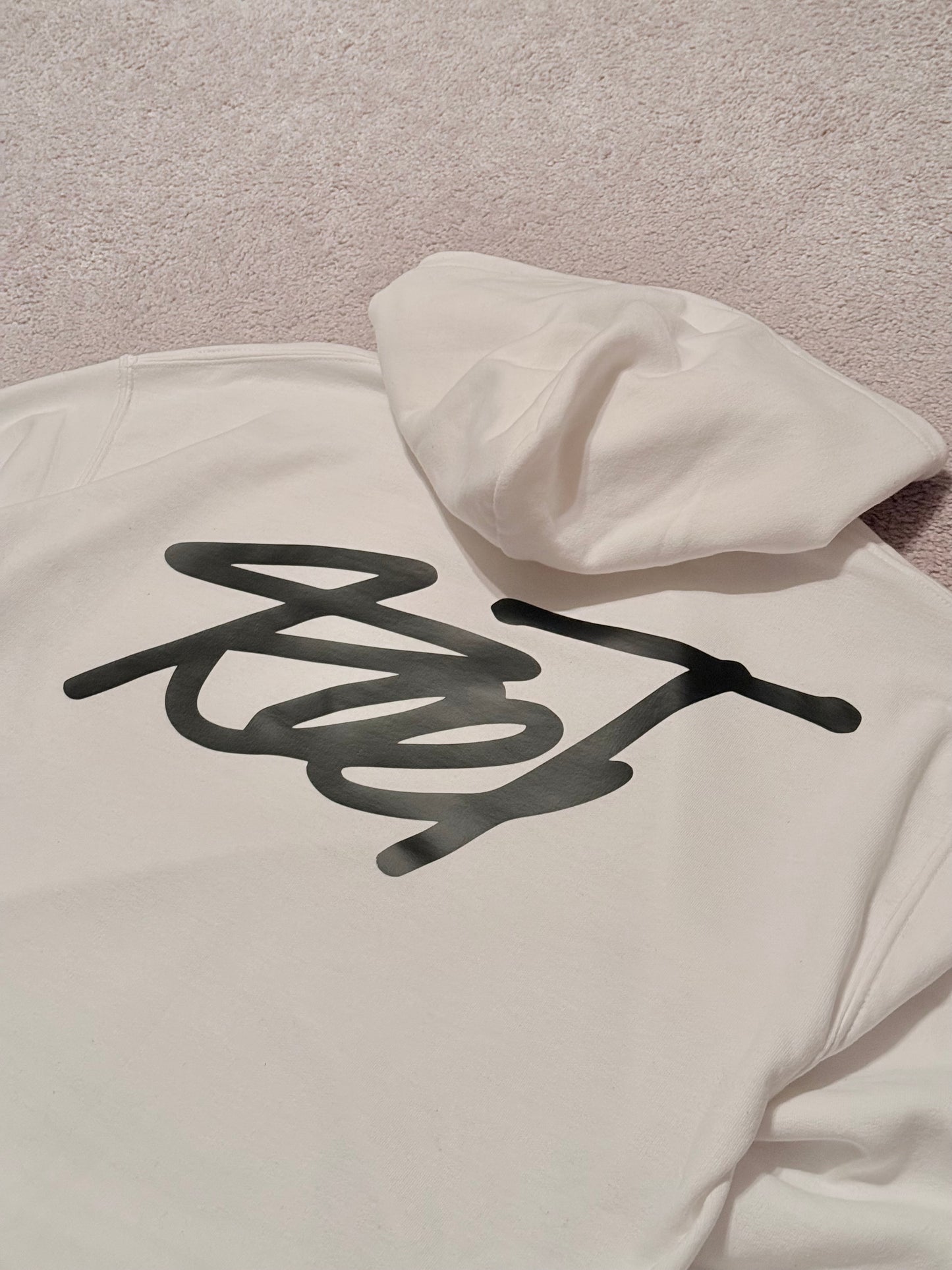 Cursive Style Hoodie - White